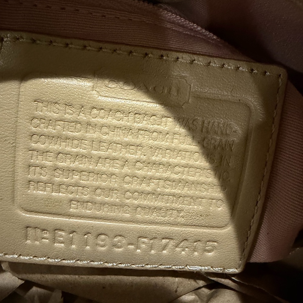 Coach Beige Textured Leather Shoulder Bag - Picture 5 of 5